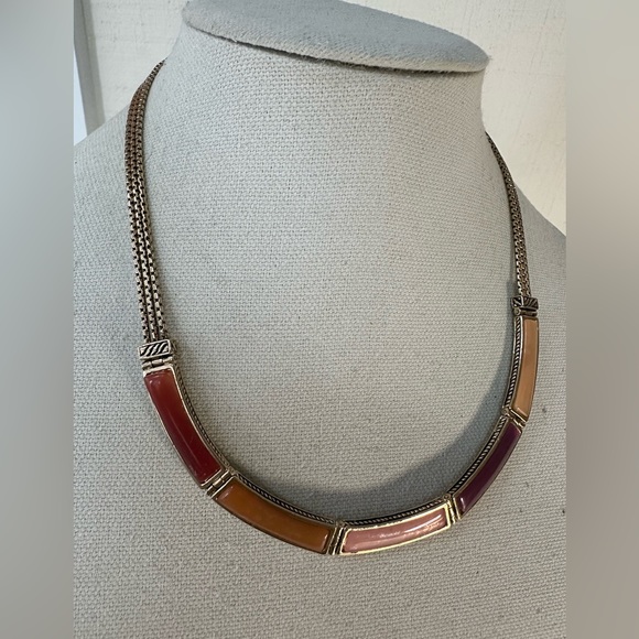 Minimalist colorful bar link necklace - Picture 3 of 7